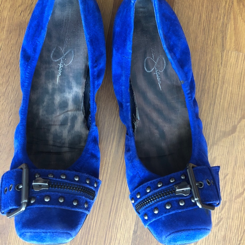 Jessica Simpson Blue Suede Flats
